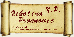 Nikolina Prvanović vizit kartica